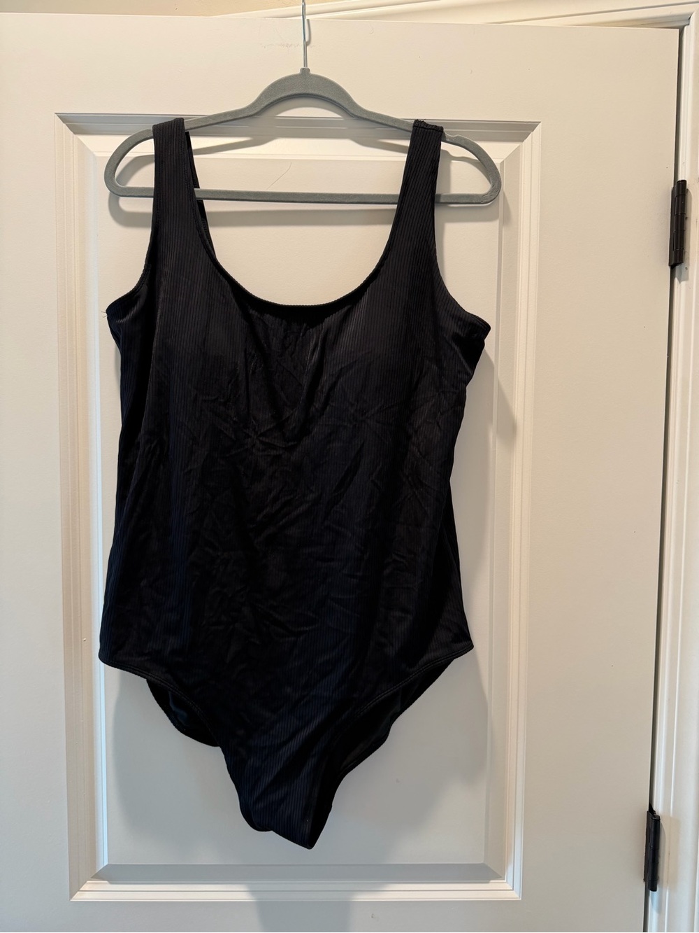 Catalina Black Ribbed Scoop One-Piece Swimsuit